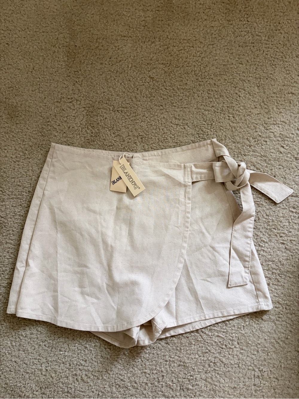BLANKNYC Women's Cotton Linen Blend Wrap Shorts Size 29